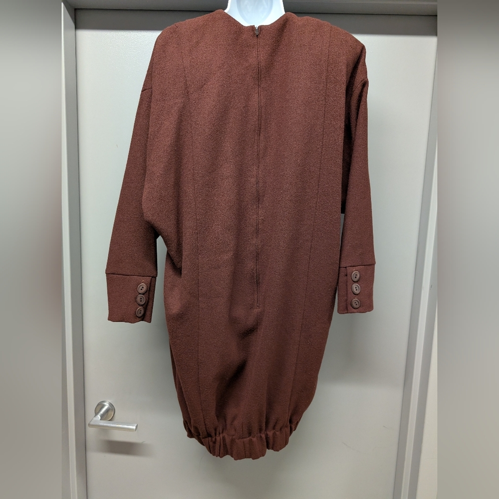 Chetta B Made In USA Elegant Brown Sweater Dress - Picture 3 of 6
